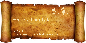 Voszka Henriett névjegykártya